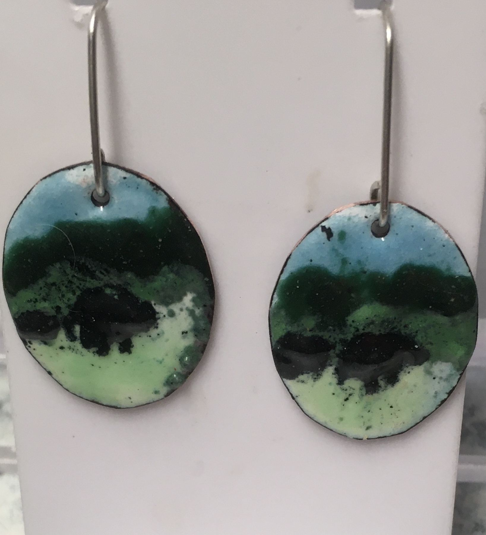 Enamelled Bears in the Wild Earrings