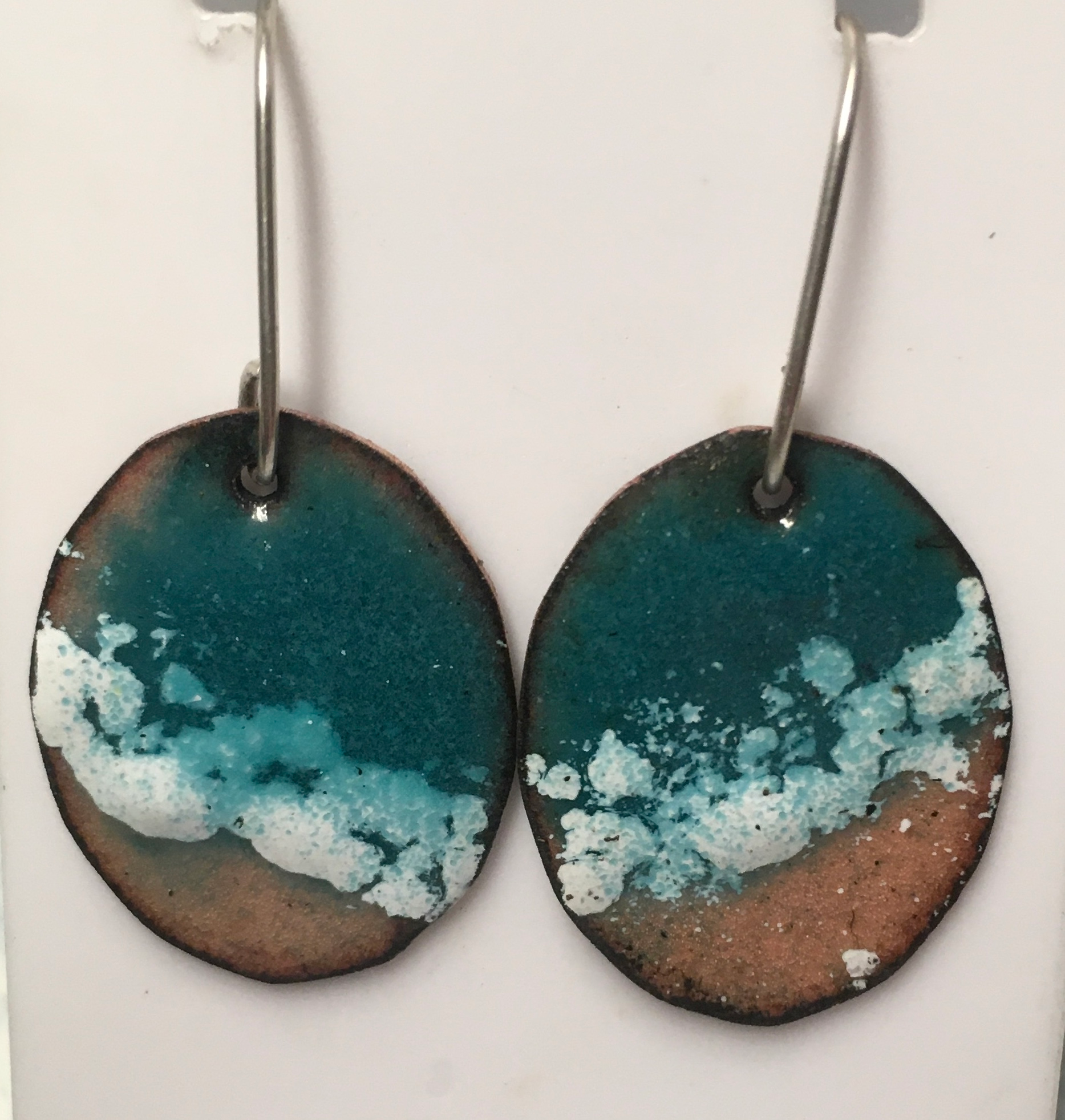 Enamelled Beach Earrings